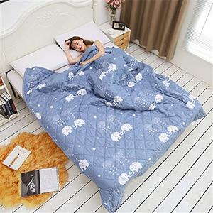 FANSU Copriletto Trapuntato Matrimoniale Singolo Elegante Reversibile Coperta Trapunta Primaverile Estivo Antipolveri Copri Letto per Camera da Letto (Elefante,140x200cm)