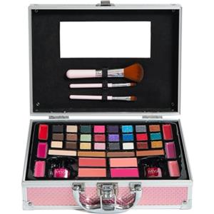 MYA Cosmetics - Mya Glam Pink | Valigetta trucco professionale | Set di ombretti, fard, rossetti | Include pennelli e pennelli per il trucco
