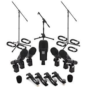 SubZero Set Completo 7 Microfoni per Batteria con Stativi | Soluzione di registrazione batteria tutto-in-uno, sette mic per una copertura completa, pinze/stativi/custodia inclusi