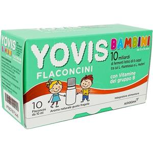 Alfasigma YOVIS BAMBINI - Integratore con 10 miliardi di fermenti lattici, vitamine B e finocchio, 10 flaconcini da 10 ml