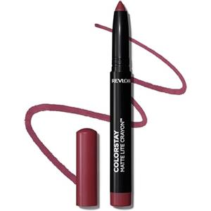 Revlon ColorStay Matte Lite Crayon Rossetto con Temperino Incorporato, a Prova di Sbavature, Resistente all'Acqua e Non Secca le Labbra, 011 Lifted, 1.4g