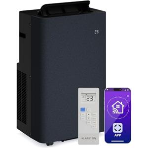 KLARSTEIN AireLux - Condizionatore Portatile, 14.000 BTU, per Stanze Fino a 51 m², Controllo App & Vocale, 4-in-1: Raffreddamento, Deumidificatore, Ventilatore & modalità Notte, Grigio Scuro