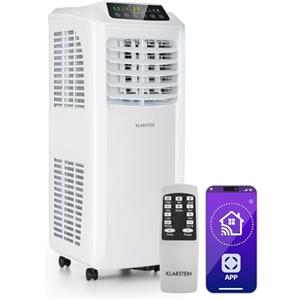 Klarstein Condizionatore Portatile 3 in 1, Condizionatore Deumidificatore Portatile Classe A, Aria Condizionata 7.000 BTU/2,1 kW, Climatizzatore Portatile con Night Mode,Timer e Telecomando, WiFi/App