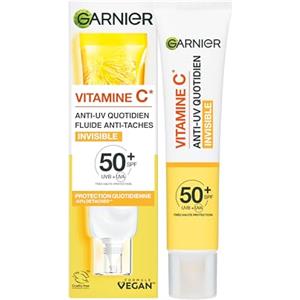 Garnier Fluido Anti-UV Anti-Macchie Invisibile, SPF 50+, Per Tutti i Tipi di Pelle, Arricchito con Vitamina C, Protegge dai Raggi UV, Previene e Riduce Le Macchie, Daily UV Invisible, 50 ml