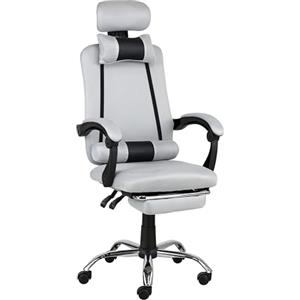 Totò Piccinni Sedia Ufficio BETA Gaming Ergonomica Reclinabile Girevole con cuscini e poggiapiedi con rotelle e poggiatesta (Beta Grigio)