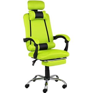 Totò Piccinni Sedia Ufficio BETA Gaming Ergonomica Reclinabile Girevole con cuscini e poggiapiedi con rotelle e poggiatesta (Beta Verde)