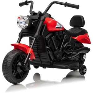 GarveeHome Moto elettrica per bambini 6 V - Moto per bambini ricaricabile, veicolo elettrico a batteria 6 V, con caricabatterie, per 3 - 6 anni, rosso