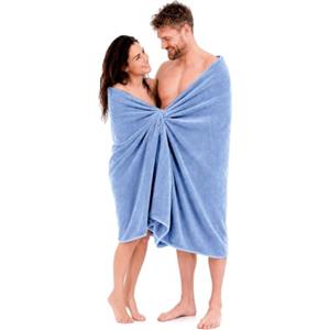 altego Asciugamano da bagno Grande 100x200 cm - Telo doccia in 100% cotone premium - Asciugamano Grande doccia 100x200 - Telo spugna morbido assorbente - Telo sauna spa mare (Blu)