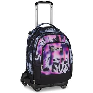 Seven Trolley Scuola Jack 8 Ruote Detach BUZZY NOTE GIRL, Nero, 43 L, Scomponibile, Zainetto staccabile, 4 in 1, Cross-over System, Tasche multifunzione, Scuola elementare e media, Bambina, Ragazza,