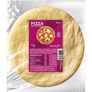 Feeling Ok Pizza Artigianale Keto 200gr - Basso contenuto di carboidrati, pronta in 5 minuti, da condire a piacere