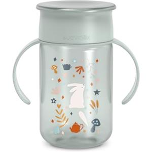 Suavinex, Tazza per l'apprendimento del bambino, tazza 360 con sistema anti-goccia e antigoccia, Magic Cup con manici e coperchio, lavabile in lavastoviglie e forno a microonde, 340 ml, allenamento