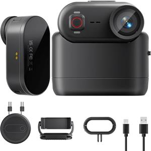 Euorosi Cam 4K30fps per vlogging, POV a mani libere, EIS stabilizzazione 64GB mini action cam, 10m impermeabile telecamera, batteria 260 min, fotocamera portatile per vlog, viaggi, montala ovunque (64, GB)