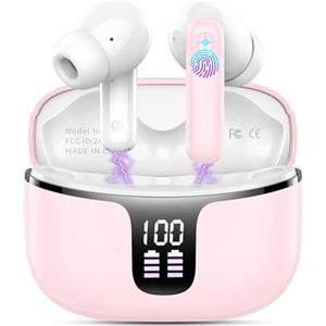 Ordtop Cuffie Bluetooth, 2026 Auricolari Bluetooth 5.3 con 4 HD ENC Cancellazione Rumore Mics, 40 Ore HiFi Stereo Cuffiette Bluetooth con LED Display, IP7 Impermeabili Cuffie Wireless per Android/iOS