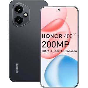 HONOR 400 5G Smartphone, 8GB 512GB, Fotocamera AI ultra nitida da 200MP, 6,55" AMOLED Display 120Hz, Snapdragon 7 Gen 3, 5170mAh, IP65, Dual SIM, NFC, Android 15, Senza caricatore, Nero