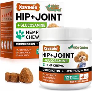 FuzzyUp Integratore Articolazioni Cane con Glucosamina, Condroitina e MSM - 120 Compresse Masticabili Gusto Anatra, Supporto Anche e Articolazioni, Mobilità per Cani Anziani, Condrostress Cani, Medi e Grandi
