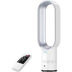 Sulobom Ventilatore senza rotore con telecomando, ventilatore a torre 2 in 1, molto silenzioso e purificatore d'aria con HEPA, 8 velocità, oscillazione a 90°, timer, refrigeratore d'aria, climatizzatore