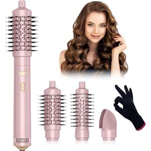 Oskuglin Hair Styler Spazzola Elettrica per Capelli - Hair Styler Professionale con Aria Calda, Asciugacapelli, Arricciacapelli e Lisciante, Spazzola Phon per Styling Rapido Senza Danni (Pink)