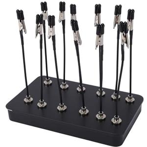 VBESTLIFE Mani Magnetiche, Dispositivo per Stazione di Saldatura con 12 Clip Flessibili Rivestite in Gomma e Base Magnetica Robusta, per Lavori su PCB, Aerografia