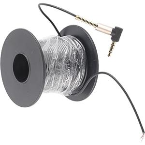Tbest Cavo per Fotocamera da Pesca Cavo per Ecoscandaglio con Trasmissione HD con Spina per Cuffie da 3,5 Mm per Accessori da Pesca 0,07 Pollici 20 M/65,6 Piedi Attrezzatura da CUFFIA Fotocamera da
