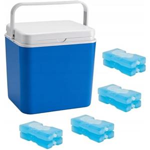 POTZ Borsa frigo blu portatile con coperchio rimovibile e manico, leggero e resistente, con 8 cartucce refrigeranti, ideale per picnic, campeggio, spiaggia, 30 l