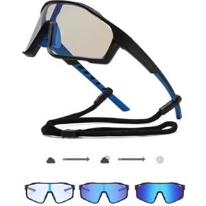 Suertree Occhiali da ciclismo da uomo, fotocromatici, sportivi, UV400, per ciclismo, corsa, attività all'aperto