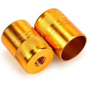CRIDENG 2 connettori adattatori in metallo per canne da pesca, accessori di ricambio sicuri per la maggior parte delle canne e delle reti, giallo/blu (giallo, 10 mm)