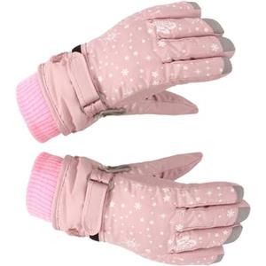 CHICIRIS da Sci per Bambini da per Bambini in Poliestere 22 X 9 Cm Impermeabili Antivento Design a 5 per Ragazze Snowboard Invernale Slittino Uso Sci (rosa chiaro)