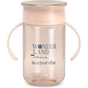 Suavinex, Tazza per l'apprendimento del bambino, tazza 360 con sistema anti-goccia e antigoccia, Magic Cup con manici e coperchio, lavabile in lavastoviglie e forno a microonde, 340 ml, allenamento