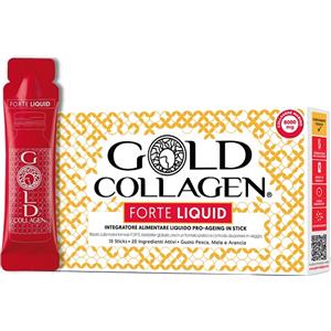 Minerva Research Labs Gold Collagen Forte Liquid - Integratore Pro-Ageing in Stick da 25 ml con Gusti di Pesca, Mela e Arancia