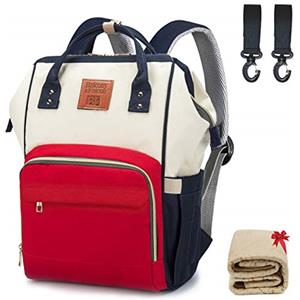 BALCONY & FALCON Zaino Mamma Multifunzione, Zaino Fasciatoio Neonati Zaino Impermeabile per Mamma Grande Borsa Nappy Oxford 56L con Fasciatoio 70x50cm in Omaggio +2 Ganci per Passeggino