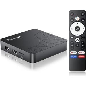 RUPA Android 14.0 TV Box 4K@60HZ, RK3518mini Android Box con RAM 2G ROM 16G WiFi6 Enternet 10/100M Bluetooth 5.0 USB3.0 Supporta 3D HD 8K 2K 1080P HDR 10 HD Smart TV Box Andoid con Telecomando Vocale