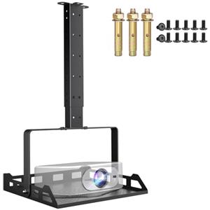 Salange Supporto per proiettore da soffitto, regolabile in altezza, universale, per proiettori nascosti, portata fino a 10 kg, per home theater e ufficio, nero