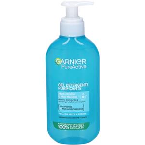 Garnier Pure Active Gel Detergente Purificante 200 ml per Pelli Grasse e Imperfette