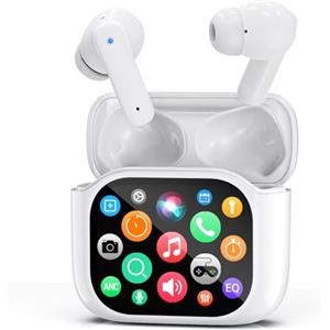UWALK AI Cuffie Traduzione Simultanea Vocale：3-in-1 Bluetooth Auricolari Traduttore LCD Touch 156 Lingue - 7 EQ Asistente de IA e Telecomando per Foto - Isolamento Rumore In-Ear per Viaggi Studio Business