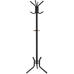 SONGMICS Appendiabiti da Terra, Attaccapanni Autoportante in Metallo, Altezza 178 cm, 12 Ganci, per Vestiti, Cappelli, Borse, Nero RCR17B