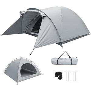 SURFOU Tenda da campeggio per 2-3 persone, modello a cupola con zona d'ingresso e tettoia pieghevole, impermeabile e resistente ai raggi UV, ideale per il campeggio, i festival e le vacanze