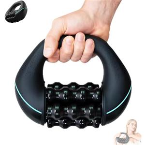 YOZO Massaggiatore Elettrico A Rullo Manuale,massaggiatore Anticellulite,Rullo Massaggiante Elettrico Con Manico,Maniglie Multiple Ergonomiche, 3 Livelli Di Intensità E 24 Pulsanti Massaggio(A)