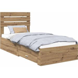 vidaXL Giroletto con testiera in rovere Artisan 90 x 190 cm Materiale a base di legno