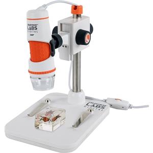 Celestron 44308 Microscopio digitale manuale Pro, Ingrandimento 20x-200x, Grigio/Bianco