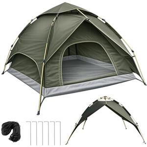 SURFOU Tenda da campeggio per 2-3 persone, tenda a cupola pop-up con telo esterno rimovibile, 230 x 230 x 165 cm, impermeabile e antivento. Tenda a montaggio automatico per campeggio, tour in moto e festival