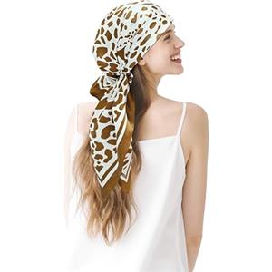 townssilk Foulard di seta 100% gelso da donna, 90 x 90 cm, certificato Oeko-Tex, lussuoso e liscio come setoso, foulard, accessorio quadrato alla moda, leopardo, 90x90cm