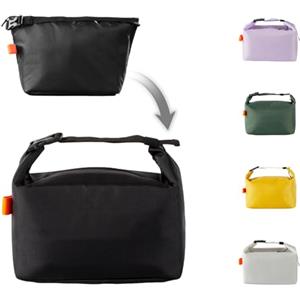 SUOXU Borsa termica termica per il pranzo, a prova di perdite, per adulti e bambini, grande capacità, resistente all'acqua, per lavoro, scuola, picnic e viaggi (nero)