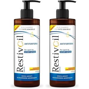 RestivOil Complex Shampoo Olio Antiforfora per Capelli da Normali a Grassi con Azione Antiseborroica e Anti Prurito, 400ml (Confezione da 2)