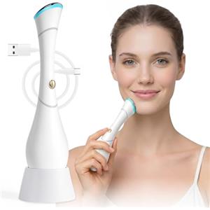 HAMINOS Massaggiatore Viso 4 in 1 con Calore, Vibrazione, Luce Rossa e Blu, Funzione Ionica Galvanica, Massaggiatore Viso Elettrico Ricaricabile USB-C per Cura del Viso
