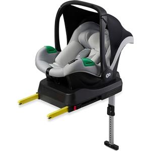 kk Kinderkraft Kinderkraft MINK PRO I-size 40-75 cm Ovetto Neonato, Seggiolino auto con Base Isofix, Gruppo 0+, Poggiatesta regolabile, Sistemi di sicurezza, Inserto incluso, Grigio