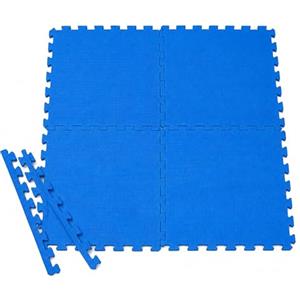 Generico Tappeto Puzzle Protezione Fondo Piscina EVA 4 Pezzi 60x60x1 cm, Tappetino Antiscivolo Espandibile, Base Morbida per Piscine Fuori Terra, Palestra, Vasca Idromassaggio e Area Giochi, Blu