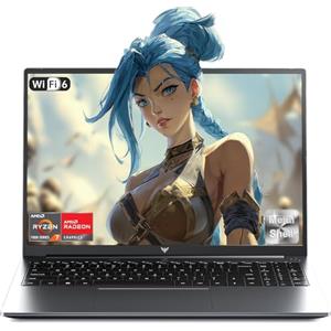 Tivique 15,6" PC Portatile Processore Ryzen 7 5700U Fino a 4.3GHz, 16 GB RAM DDR4, 512GB M.2 NVMe SSD, Laptop 1080P FHD, Notebook Privacy Cam, 180° Pieghevole, Wi-Fi 6, USB 3.2, BT5.2, HDMI, Type-C