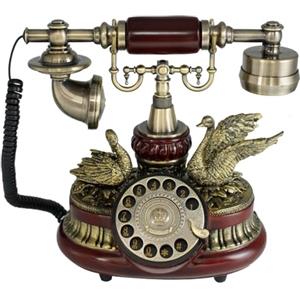 Tikwisdom Gorgeous Vintage Telefono Scelta telefono antico stile europeo legno massello e versus resina telefono fisso