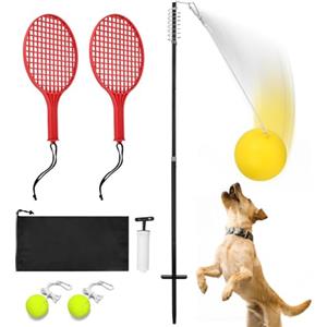Generico Set da Tennis Tetherball - Kit di Gioco Sportivo interattivo all'aperto, Attrezzatura per attività in Giardino per in Famiglia, di Altalena Portatile con Palla in Corda con Instal