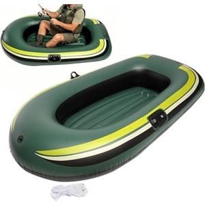 Generic Kayak da pesca gonfiabile - Moto d'acqua in PVC monoposto, canoa pieghevole ricreativa, scafo antiscivolo testurizzato | Nave per il libero portatile, attrezzatura per il campeggio e le vacanze